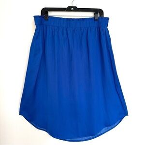 Loft Bright Blue Rounded Hemline Midi Skirt Size Large